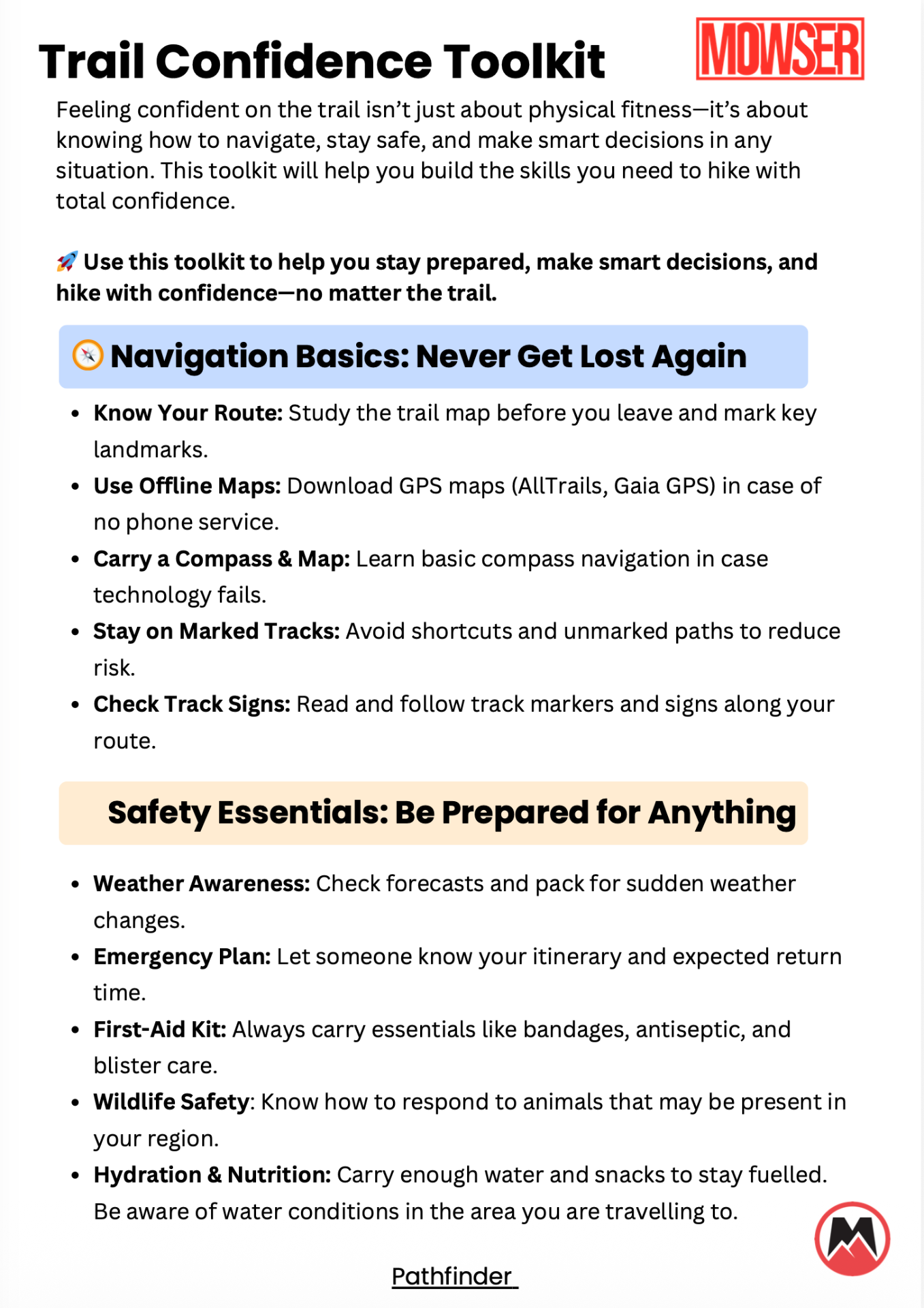 Trail Confidence Toolkit preview